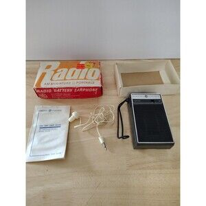 Vintage GE AM Miniature Radio P2790 W/Original Box Manual And Earphone Price Tag